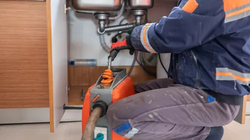 Sink being repaired, drained